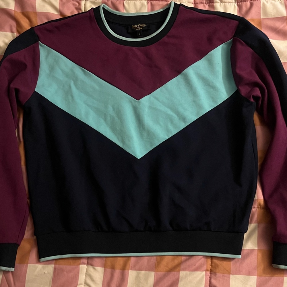 Juicy Couture Colorblock Sweater - Purple, Blue, and Black